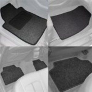CARPET CAR MATS*SET OF 4*BLACK RIBBED*UNIVERSAL FIT*NEW*SEALED IN ORIGINAL BOX